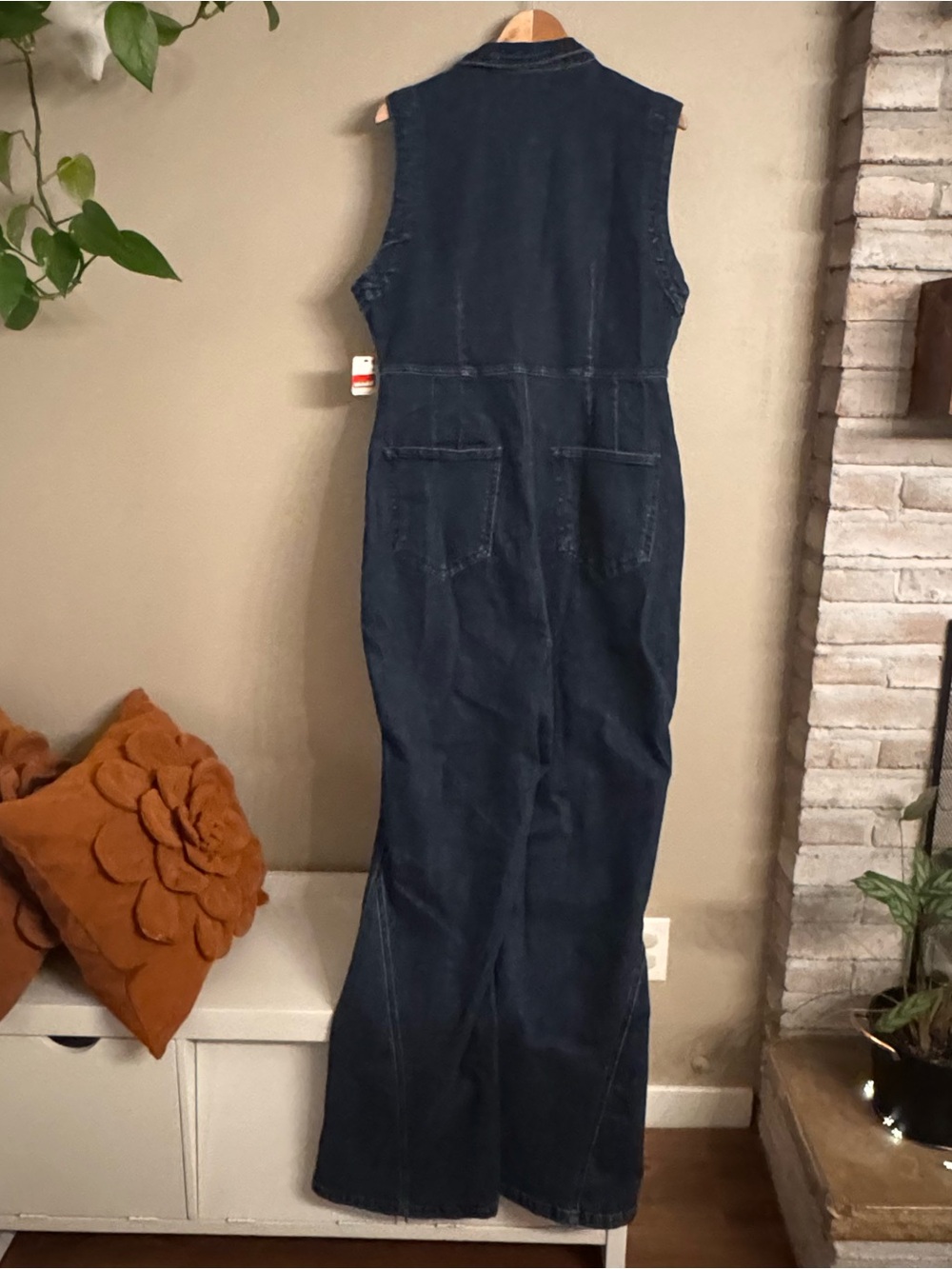 FREE PEOPLE CRVY Ring The Alarm Denim Jumpsuit‎ - Picture 4 of 7